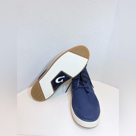 OluKai Papaku Men’s Navy Blue Canvas Chukka Boots Size 10.5 NEW